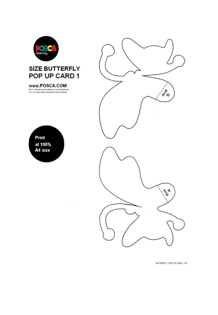 Butterfly cutout template worksheet for Pre-K arts and crafts activities