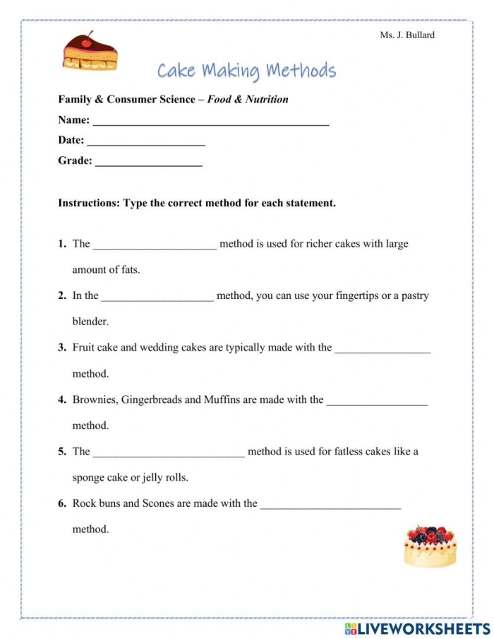 Reading worksheet for Pre-K A colorful worksheet featuring Evan baking a cake, designed for Pre-K students to practice sequencing. Interactive baking activity for kindergarteners focused on cake preparation steps.