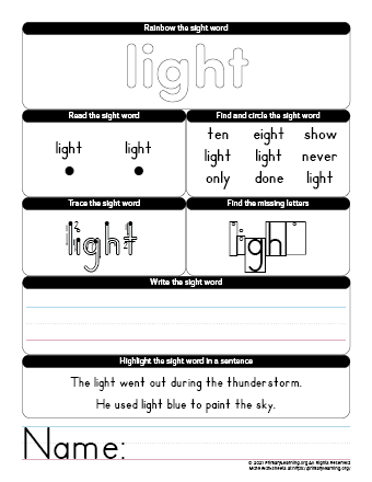 Pre-K worksheet page featuring celestial words with missing starting letters for writing practice