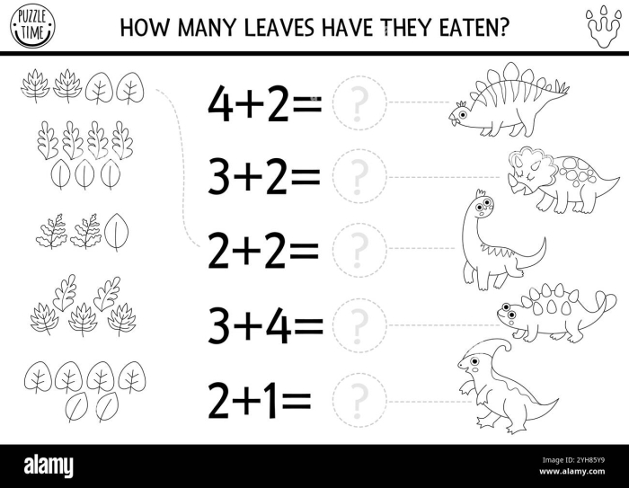 Pre-K addition worksheet featuring drawings of zebras and tigers for counting practice