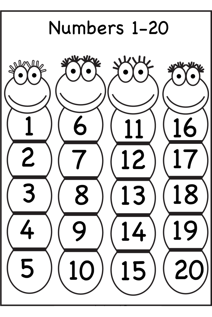 Counting to 20 Assessment Worksheet Number 12 Pre-K student working on a counting to 20 assessment worksheet