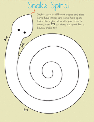 Snake Spiral Cutting Worksheet for Preschool Fine Motor Development 5 Pre-K student coloring a snake spiral worksheet to practice cutting skills