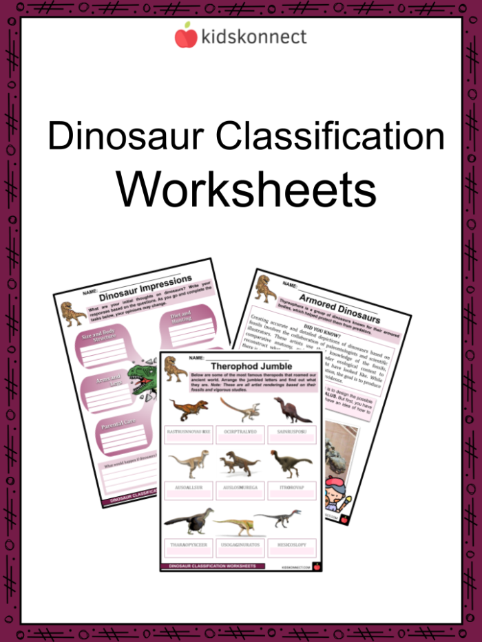Pre-K worksheet featuring a cute dinosaur illustration for number and color recognition practice 24