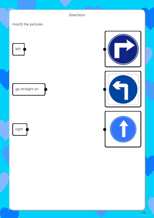 Directional Clues Worksheet for Pre-K Vocabulary Assessment 25 Pre-K worksheet featuring exercises to identify directional clues like left right up and down