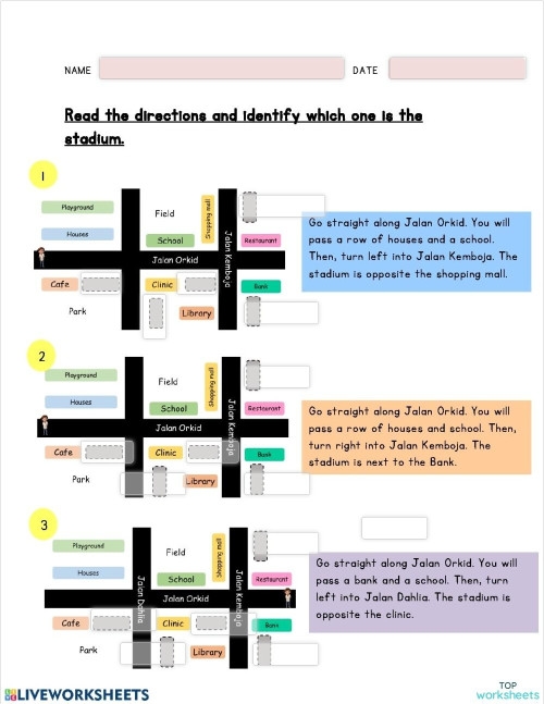 Positional Words Assessment Activity for Young Learners A child following directional arrows pointing left, right, up, and down on a colorful worksheet