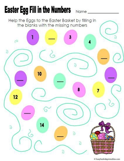 Busy bee collecting Easter eggs with addition problems for Pre-K students to solve using visual counting