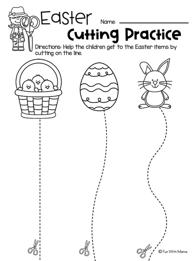 Pre-K algebra worksheet featuring coloring fun with Easter eggs, bunnies, and chicks for holiday learning