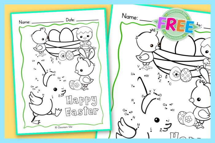 Easter chick stand-up worksheet for Pre-K number and counting activities