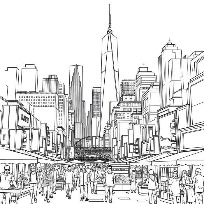 Trace the City Streets Worksheet for Preschool Hand Strength Practice A child's hand tracing dotted lines around colorful city buildings while practicing fine motor skills for writing development