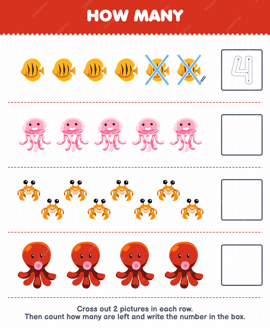 Preschool addition worksheet featuring fish for counting practice 11