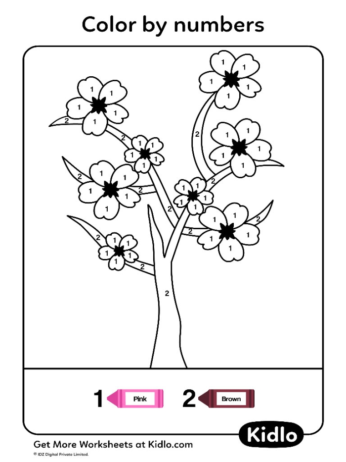 Colorful worksheet for Pre-K children to count and identify flowers using positional words