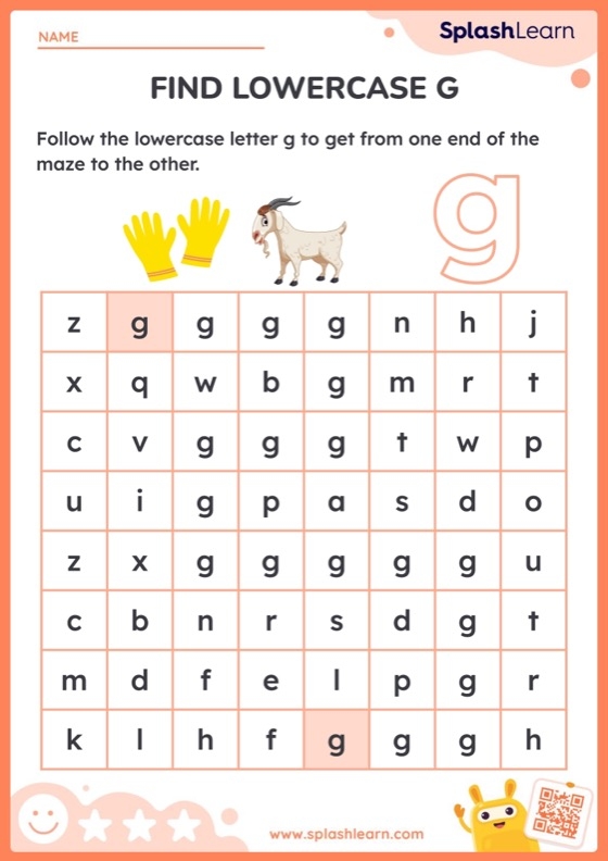 Letter G Maze Worksheet for Pre-K Students Image 13 A printable letter G maze worksheet featuring a mother giraffe and her calf