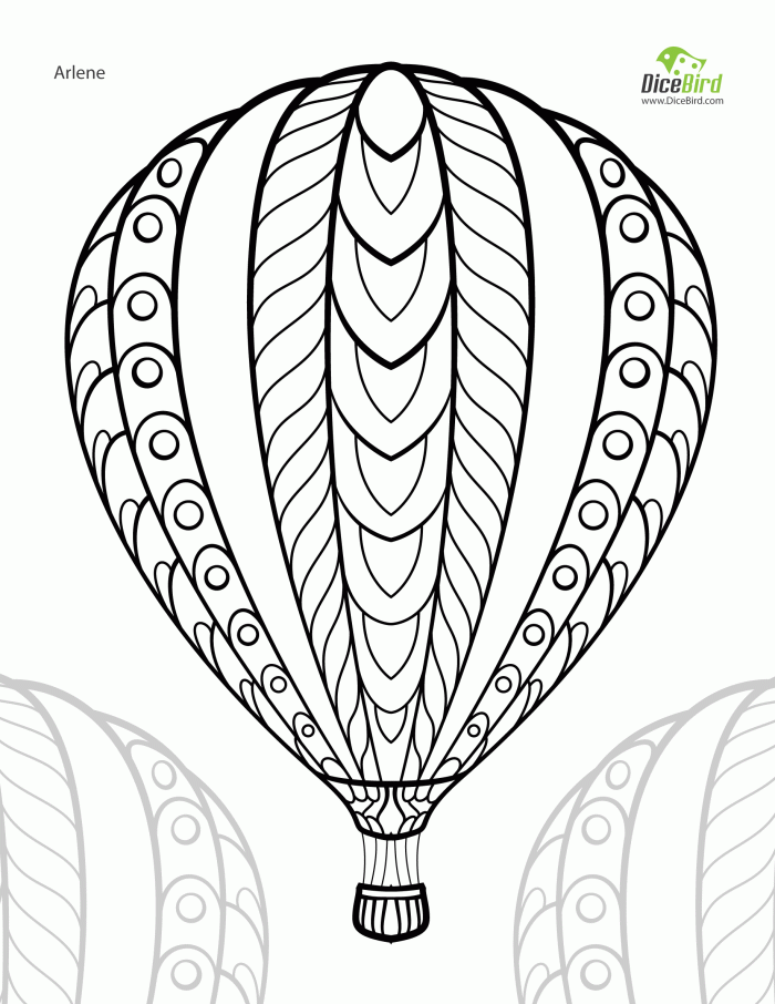 Color by number worksheet featuring colorful hot air balloons for Pre-K students