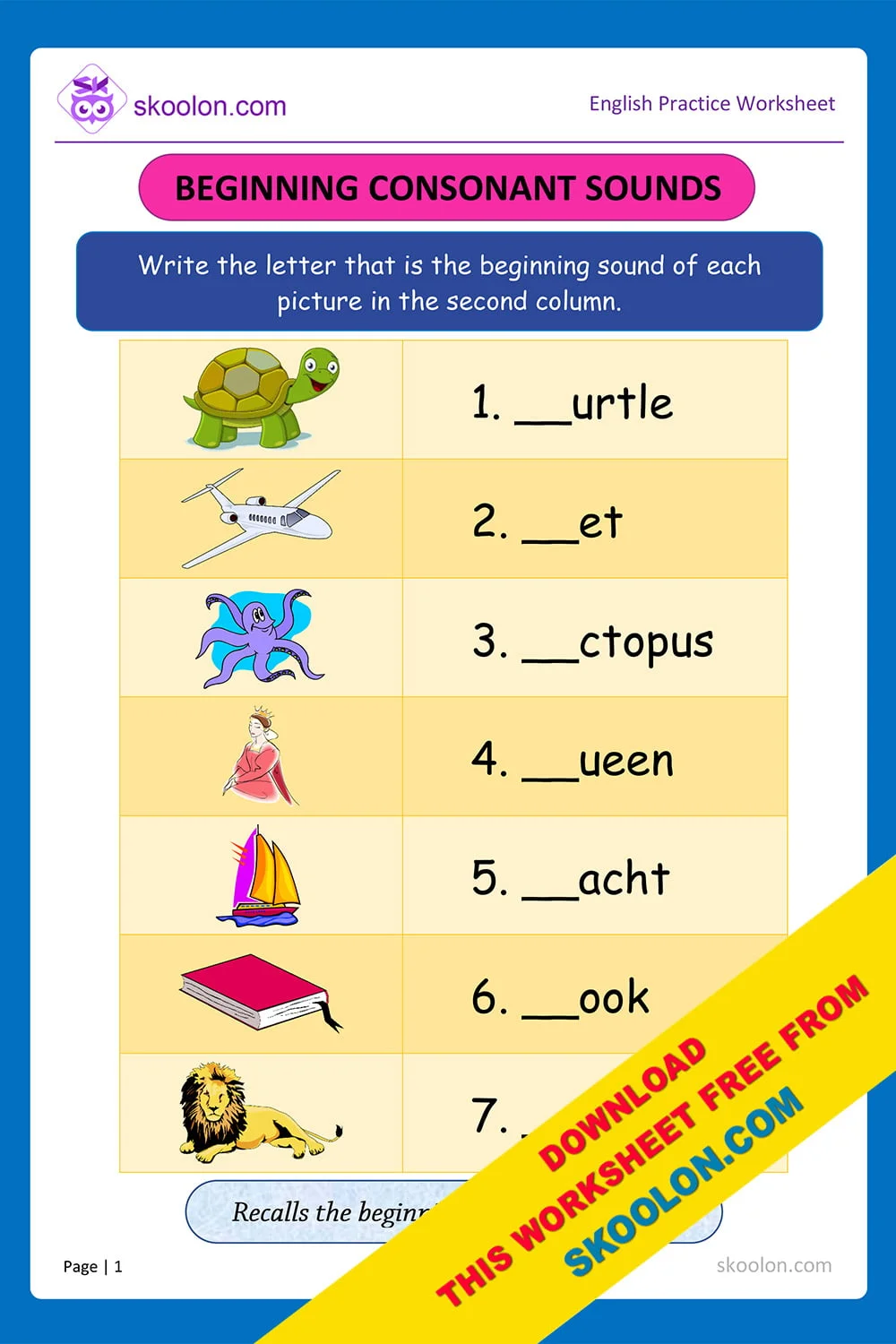 Colorful worksheet designed for Pre-K students focusing on the letter A to enhance beginning reading skills