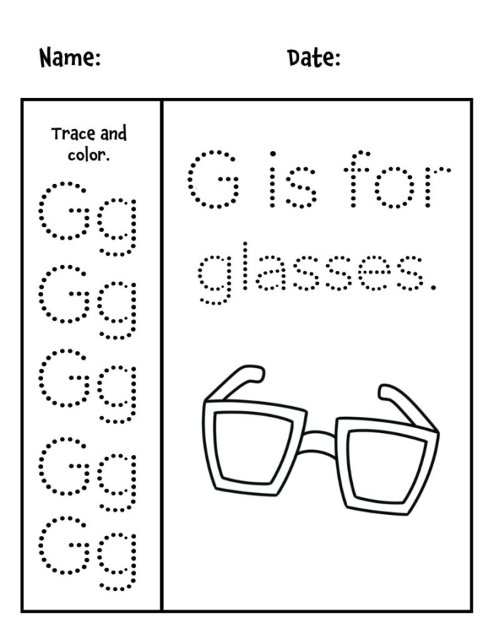 Letter G Maze Worksheet for Preschoolers Image 18 Pre-K letter maze worksheet featuring a mother giraffe and her calf with the letter G