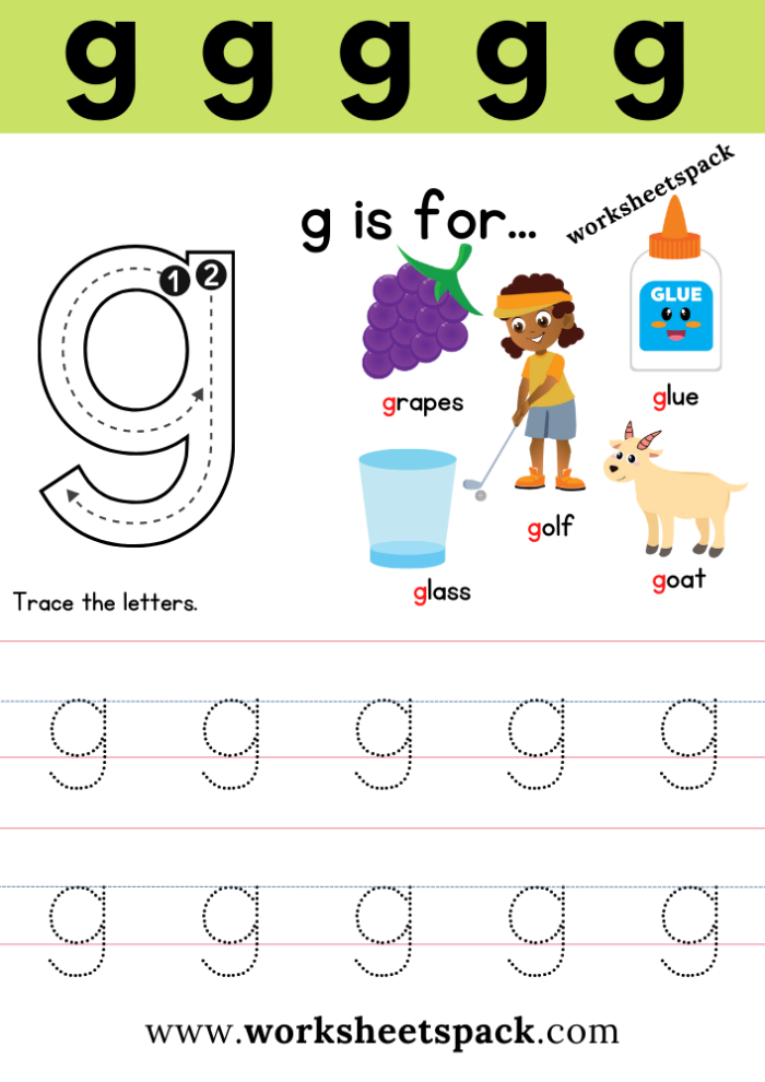 Letter G Maze Worksheet 14 for Pre-K Students Preschool worksheet with a letter G maze featuring a mother giraffe and her calf