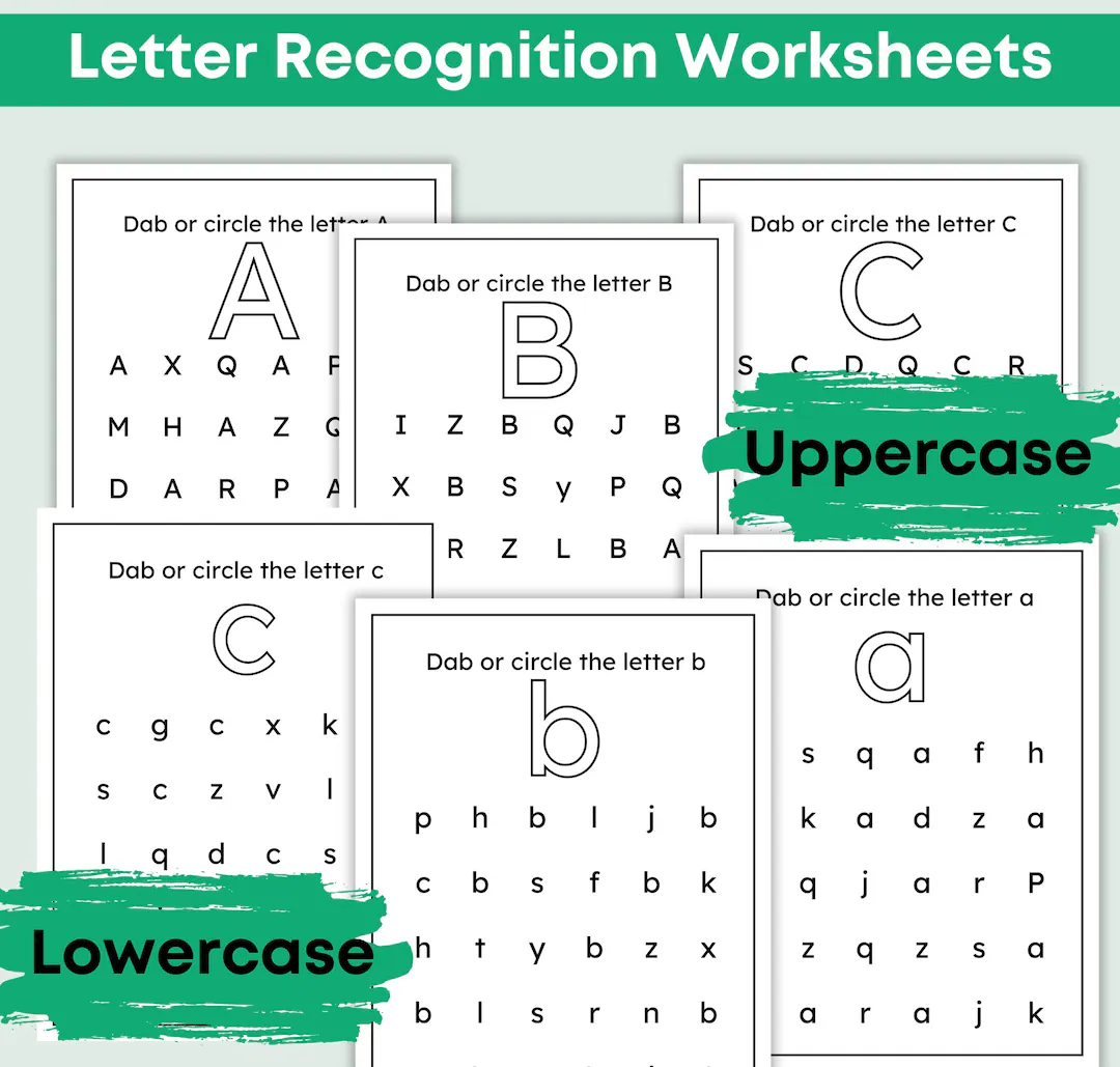 Uppercase and lowercase letter matching exercise for Pre-K students