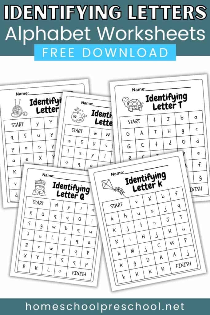 Worksheet designed for assessing preschoolers' letter recognition skills