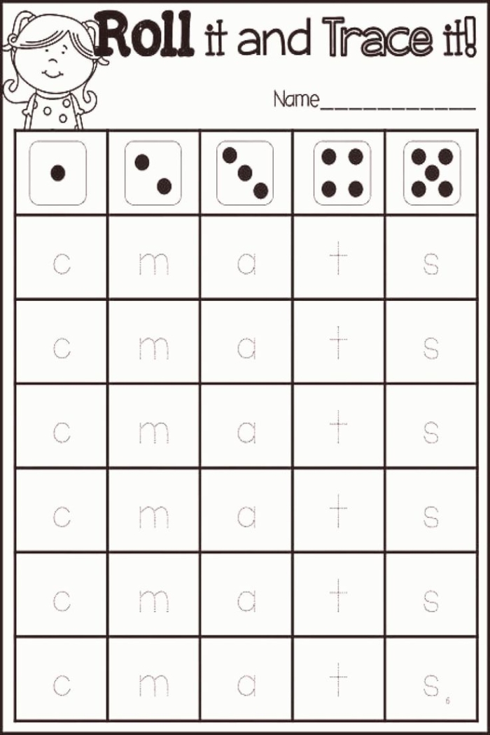 Worksheet for assessing letter recognition skills in preschoolers