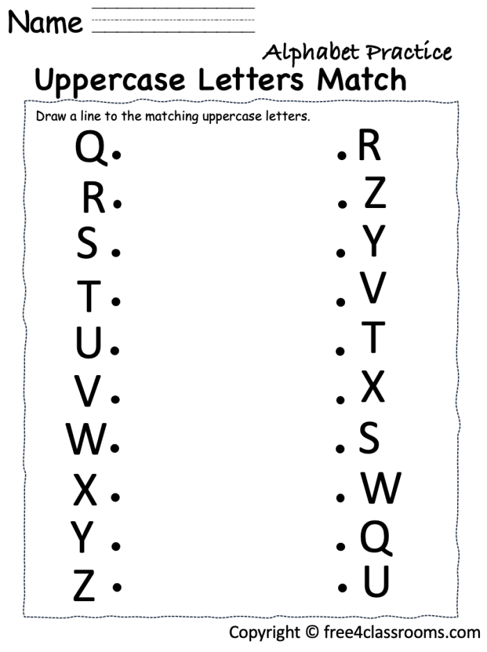 Alphabet Blocks Trace the Uppercase Letters Worksheet 16 A pre-k student practicing handwriting by tracing uppercase letters A through Z on colorful alphabet blocks
