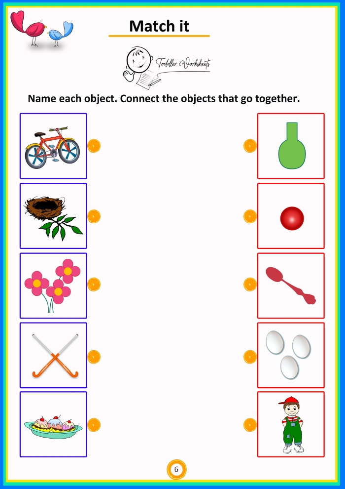 Matching Identical Sight Words Activity for Pre-K Students Preschool matching words worksheet showing sight words to match for pattern recognition practice