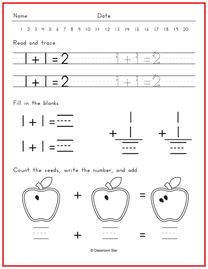 Reading worksheet for Pre-K Understanding Plus One Assessment worksheet for Pre-K