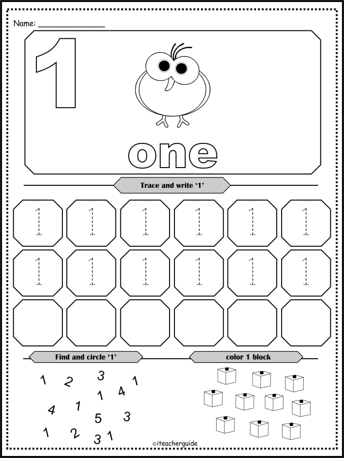Pre-K student completing a number identification check-in assessment for numbers zero through ten