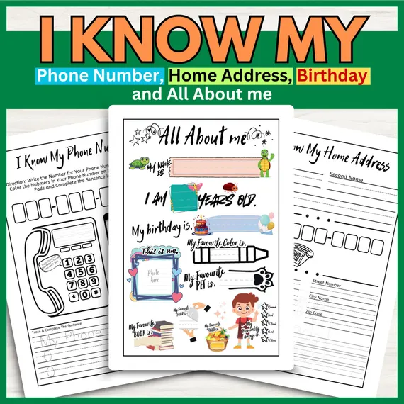 Worksheet for learning the number 5 in a fun and engaging way for Pre-K students