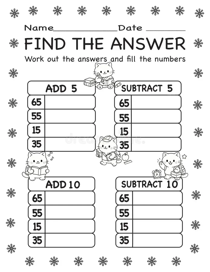 Worksheet for teaching the number 5 to Pre-K children with fun activities