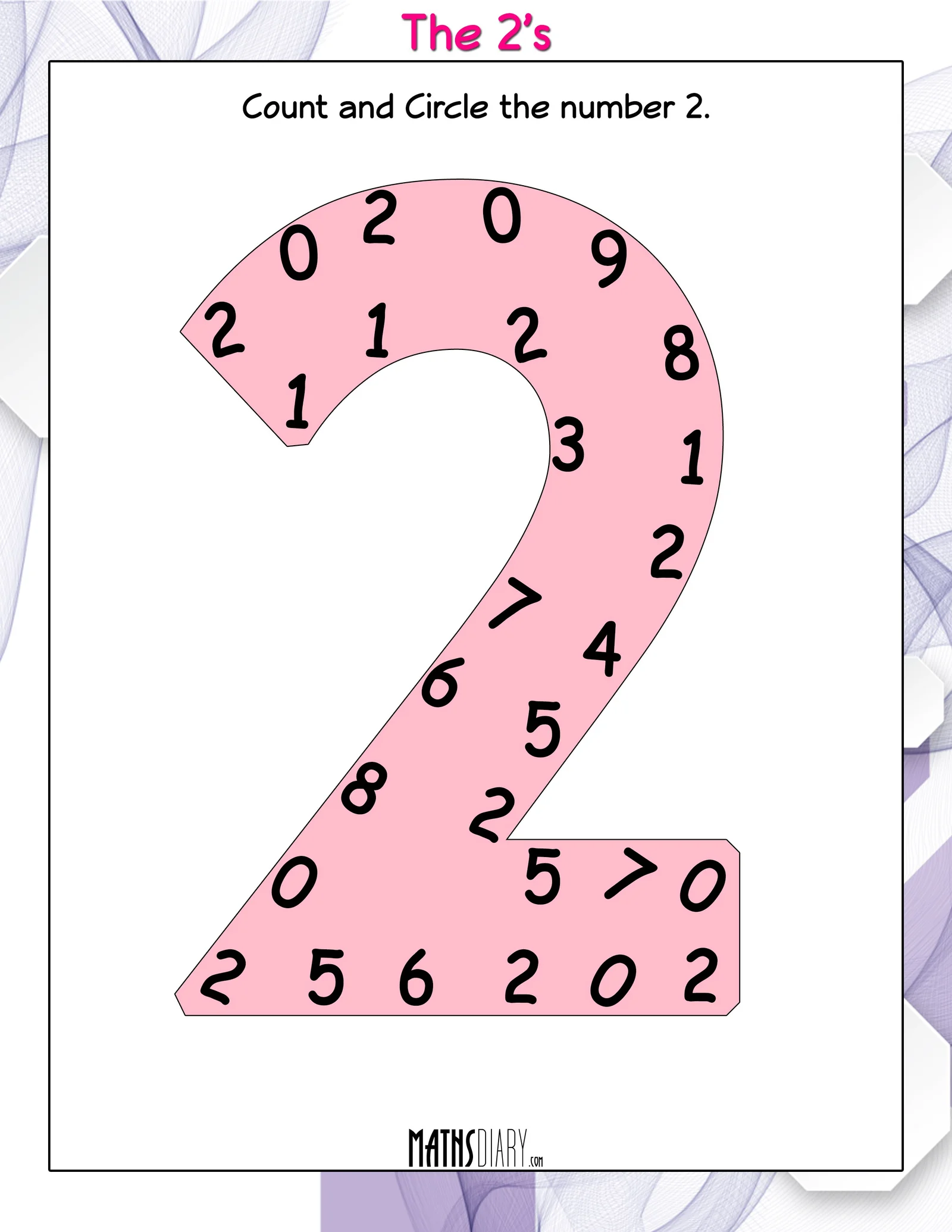 Circle the Number worksheet for Pre-K students to identify numbers 0-10