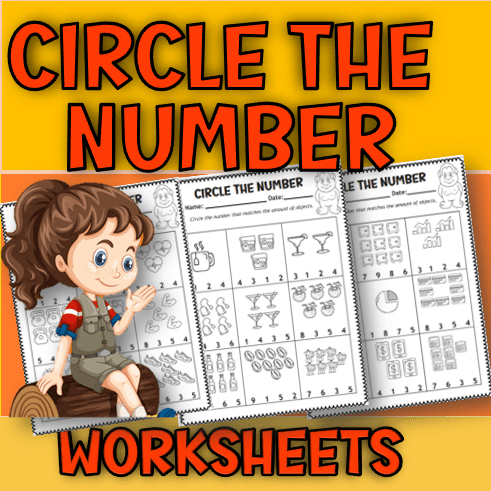 Worksheet for circling numbers 0-10 in a Pre-K math activity