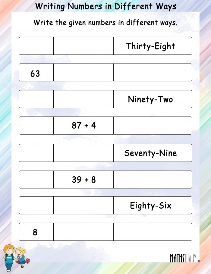 Pre-K student practicing writing numbers one through ten in different formats on a worksheet