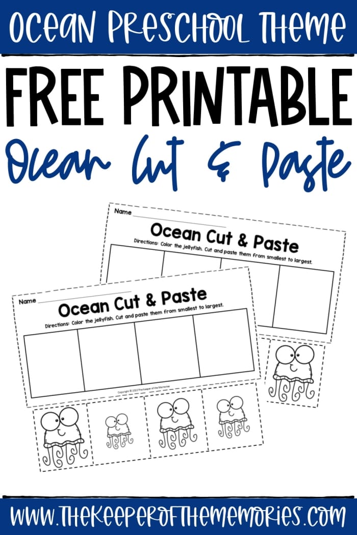 Interactive ocean-themed activity for Pre-K students to enhance creativity and learning Colorful Cut-and-Paste Ocean worksheet for preschoolers to build an ocean habitat