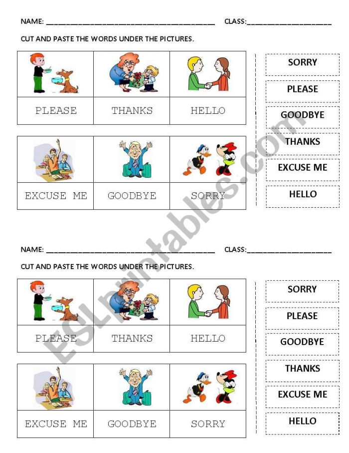 Learning polite habits with this printable manners worksheet for preschool students 18 Pre-K manners worksheet featuring basic etiquette and helpful behaviors for young children