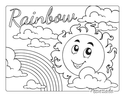 Rainbow Coloring Page Worksheet Number 9 Pre-K student coloring a rainbow worksheet to learn the science of color order