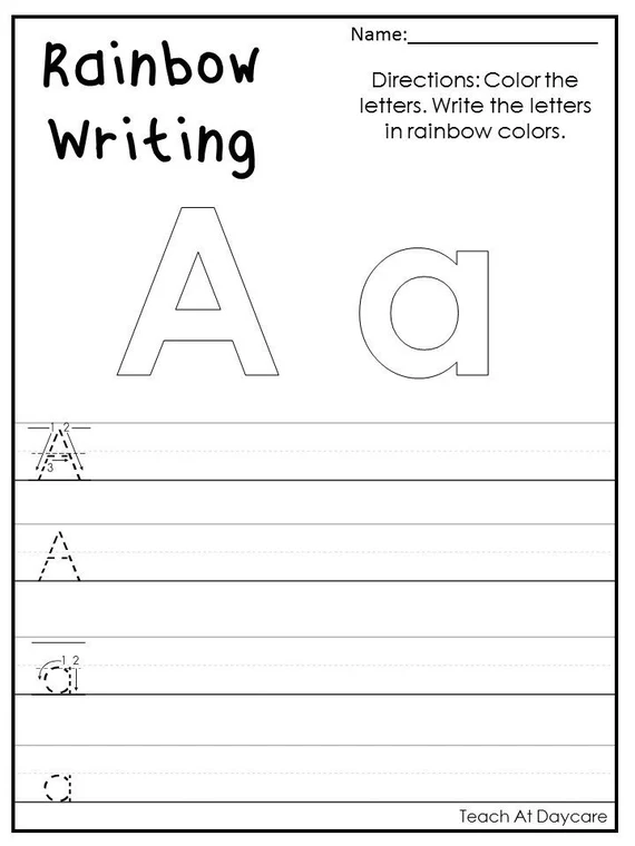 Rainbow Letters! Practice Writing Uppercase Letters worksheet for Pre-K