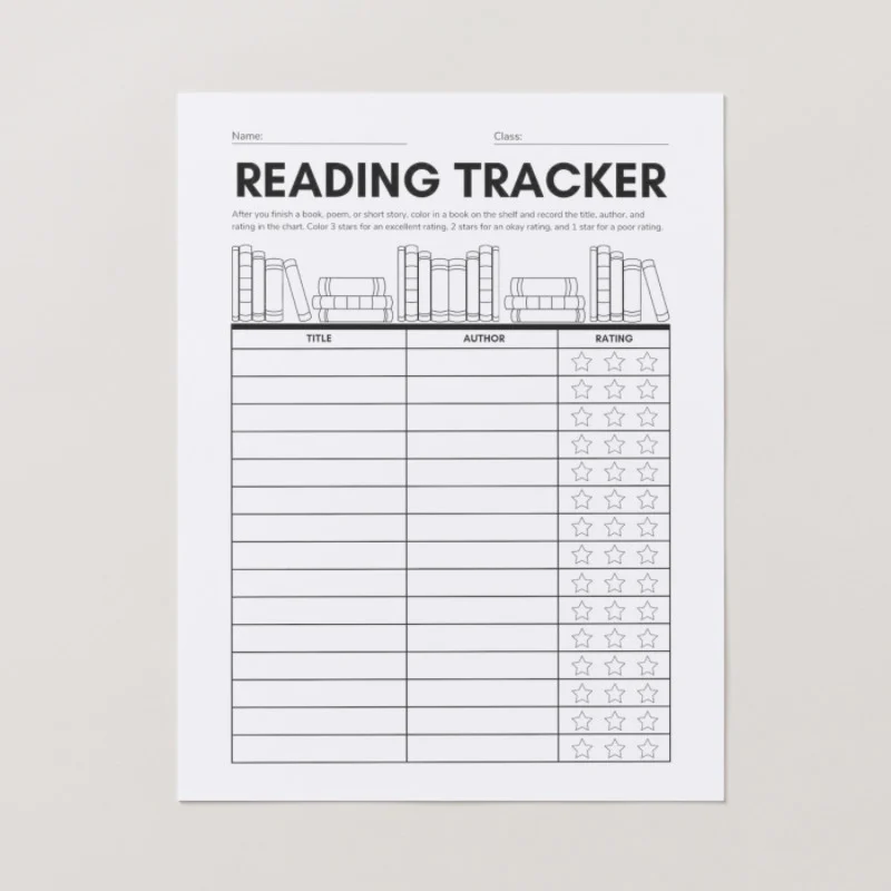 A colorful My Reading Checklist worksheet designed for early learners to track their daily books
