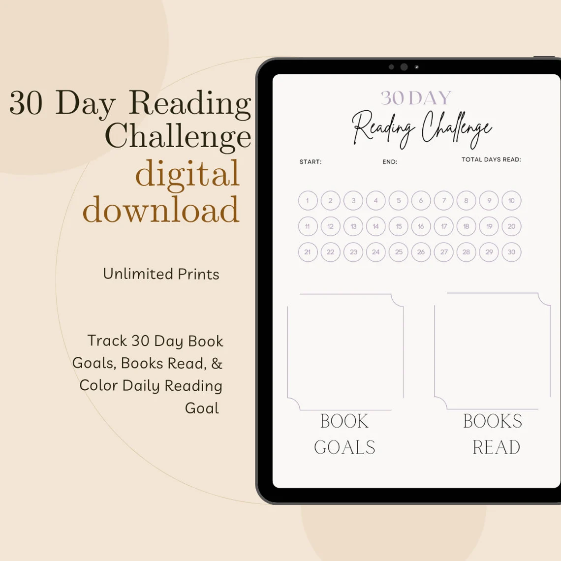 Printable worksheet for the 30-Day Reading Challenge designed for Pre-K students
