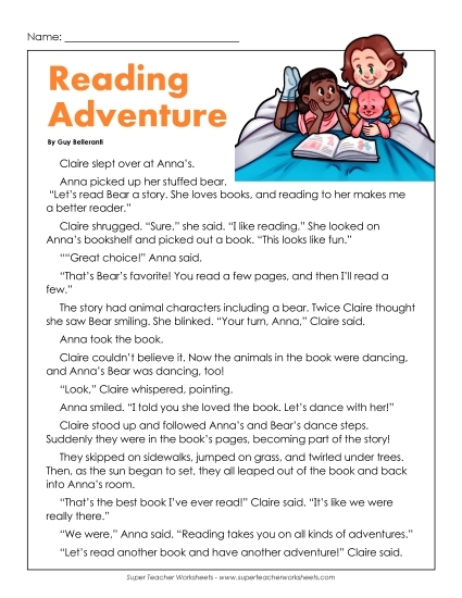 Worksheet for exploring students' reading preferences in Pre-K multiplication