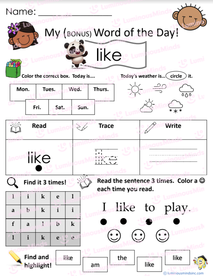 Worksheet designed for Pre-K students to explore their reading preferences
