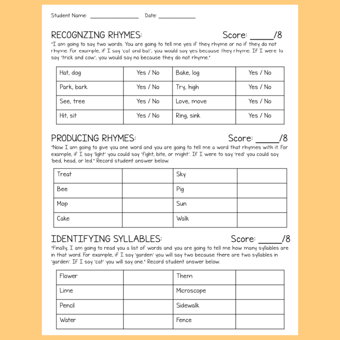 Rhyming Knowledge Assessment Worksheet for Preschoolers Number 13 Pre-K student completing a colorful Rhyming Knowledge Assessment worksheet to identify matching sound patterns