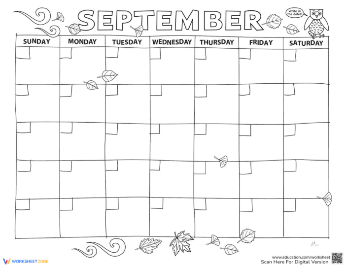 Time and Money worksheet for Pre-K September worksheet for Pre-K students featuring counting, handwriting, and coloring exercises. Engaging calendar page filled with educational activities for young learners.