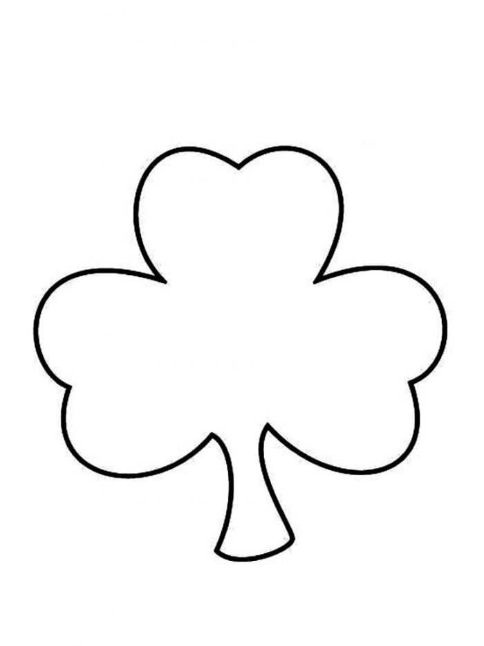 Free shamrock coloring worksheet for Pre-K students to celebrate St. Patrick's Day with green colors