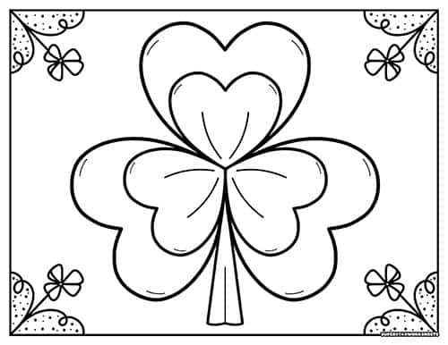 A young child coloring a green shamrock design on a festive St. Patrick's Day worksheet