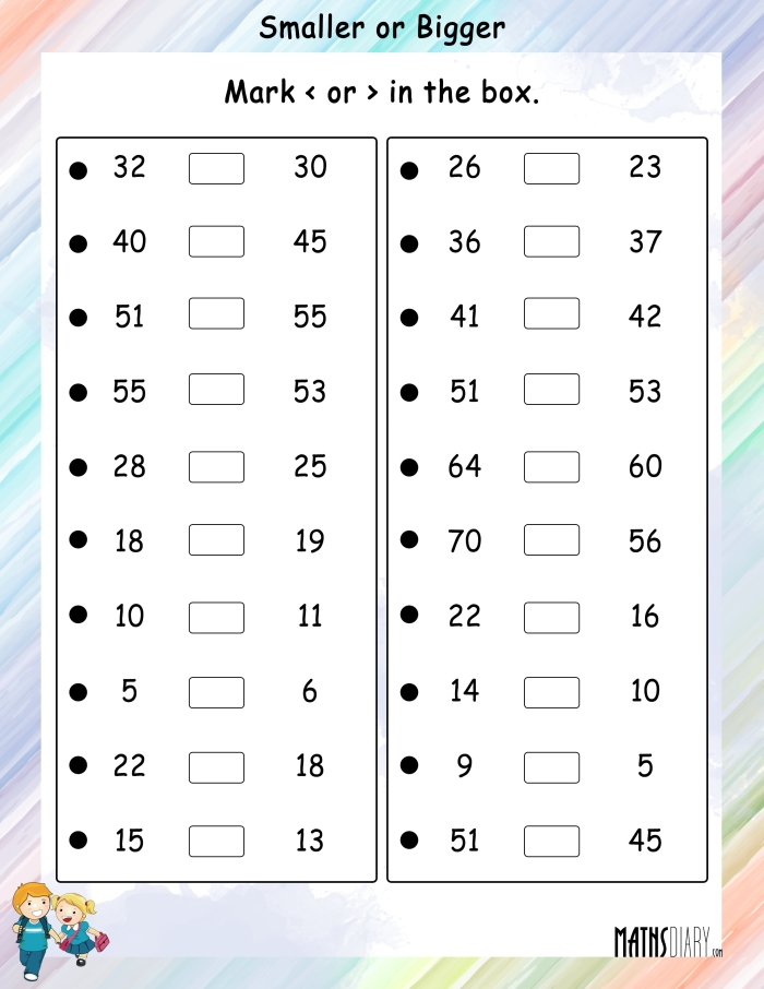 Pre-K worksheet with size comparison exercises for early learners
