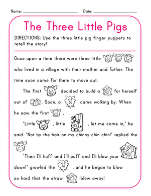 Children engaged with the "I Can Retell a Story!" worksheet, illustrating their favorite tales. Worksheet for practicing story retelling skills in Pre-K students.