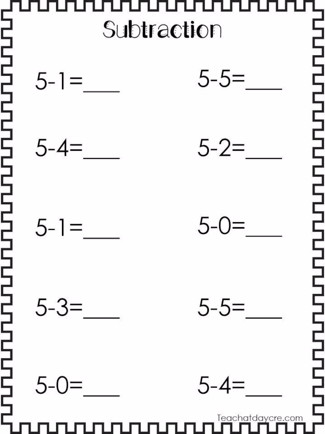 Subtract One Assessment Worksheet 10 for Pre-K Writing Activities Pre-K students practice subtracting one from groups of objects to develop early math skills in this assessment worksheet