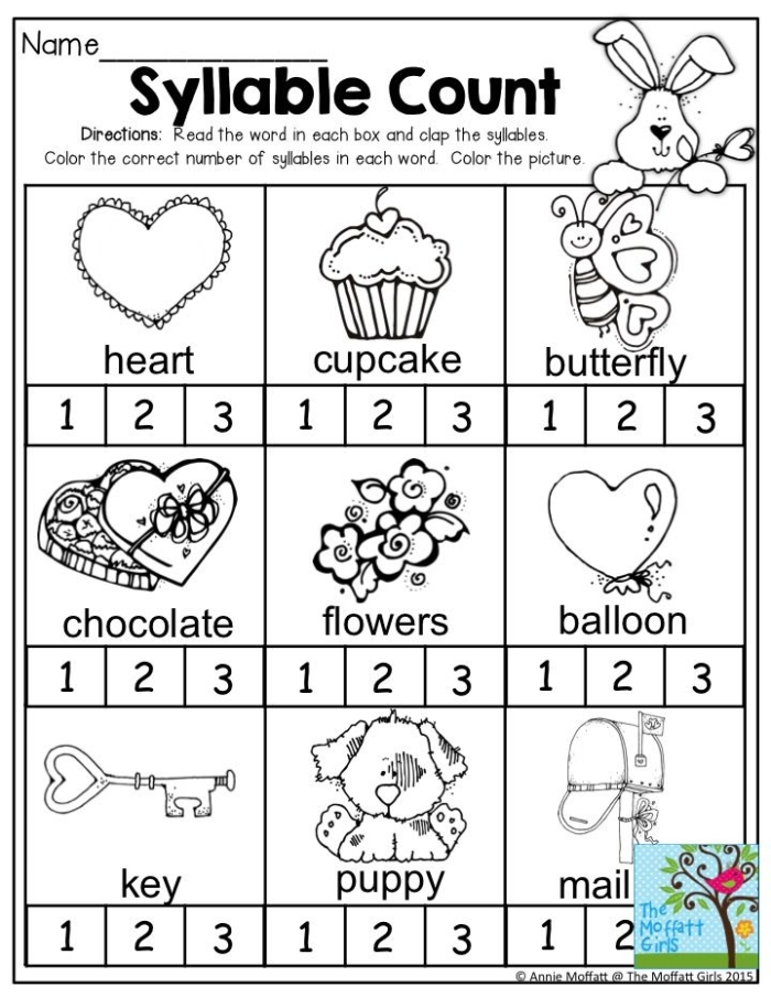 Data and Graphing worksheet for Pre-K Syllables: Clap, Count, and Write worksheet for Pre-K
