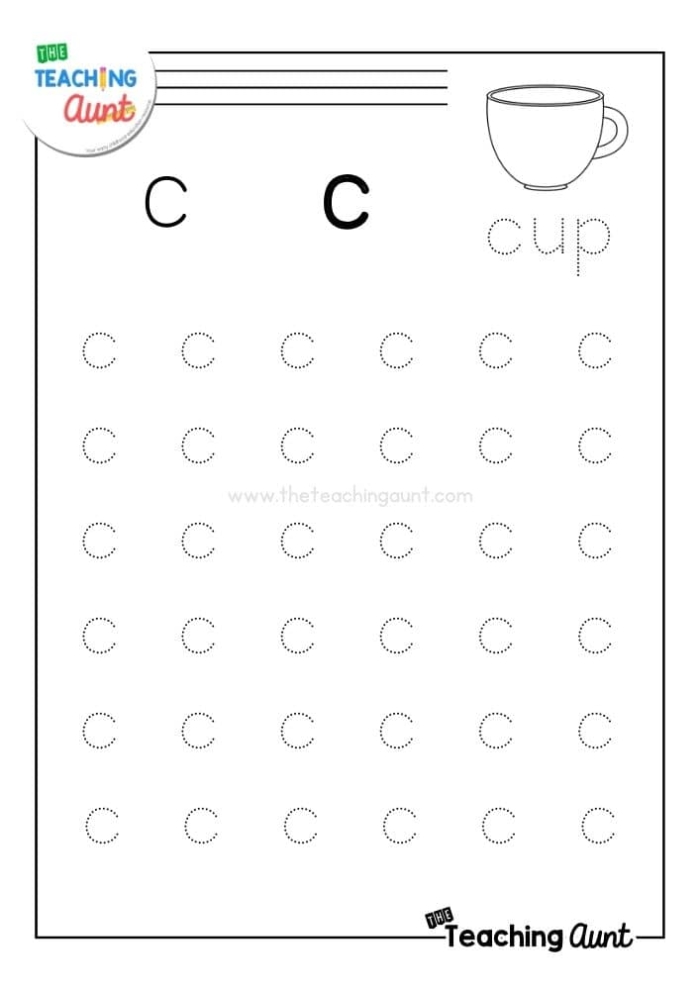Worksheet for tracing lowercase letters c, o, and a to enhance handwriting skills