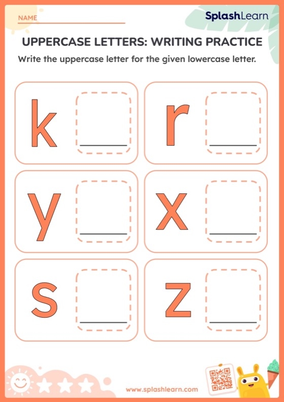 Pre-K students practicing uppercase letter writing with alphabet tracing lines and dotted guidelines